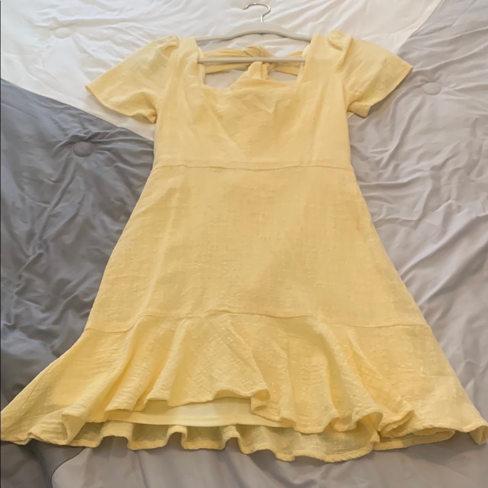 Yellow Ruffle Hem Dress